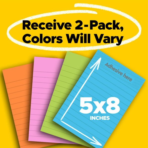 slide 6 of 9, POST IT Post-It Notes Lined Super Sticky 5X8" 2X45 Sheets/90 Total, 2 ct