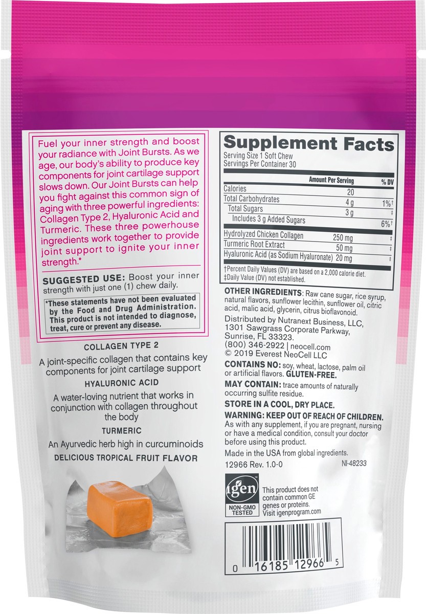 slide 2 of 8, NeoCell Soft Chews Tropical Fruit Flavor Join Bursts 30 ea, 30 ct