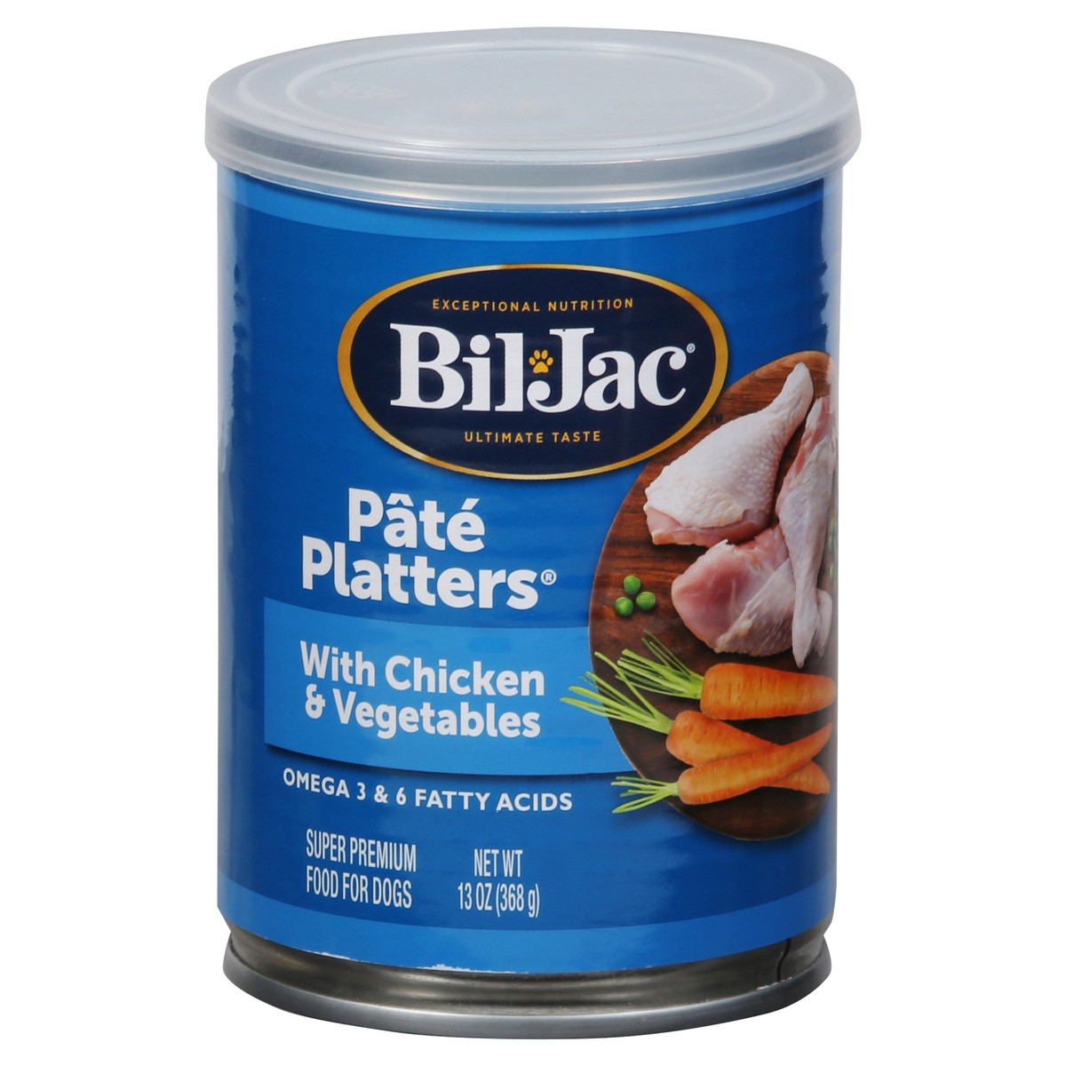slide 1 of 9, Bil-Jac Pate Platters Super Premium Food for Dogs with Chicken & Vegetables 13 oz, 13 oz