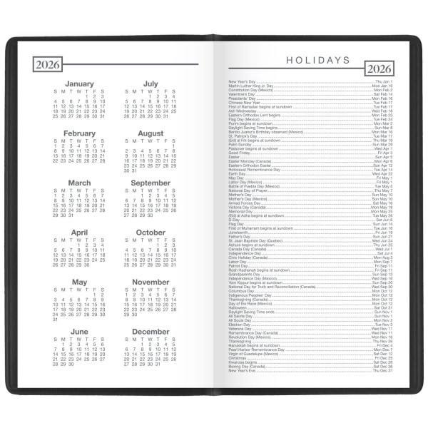 slide 6 of 10, AT-A-GLANCE® Designer Cover 2026 Weekly Planner, Black, Pocket, 3 1/4"" x 5 3/4"", 1 ct