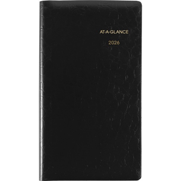 slide 3 of 10, AT-A-GLANCE® Designer Cover 2026 Weekly Planner, Black, Pocket, 3 1/4"" x 5 3/4"", 1 ct