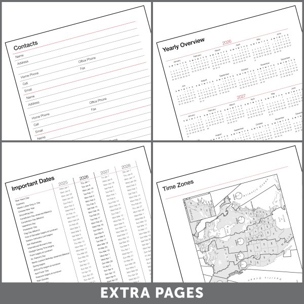 slide 4 of 6, Office Depot Brand Weekly Monthly Planner, 8 1/2"" x 11"", Silver, January 2026 to December 2026, OD71183026, 1 ct