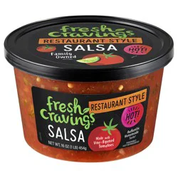 Fresh Cravings Hot Restaurant Style Salsa 16 oz