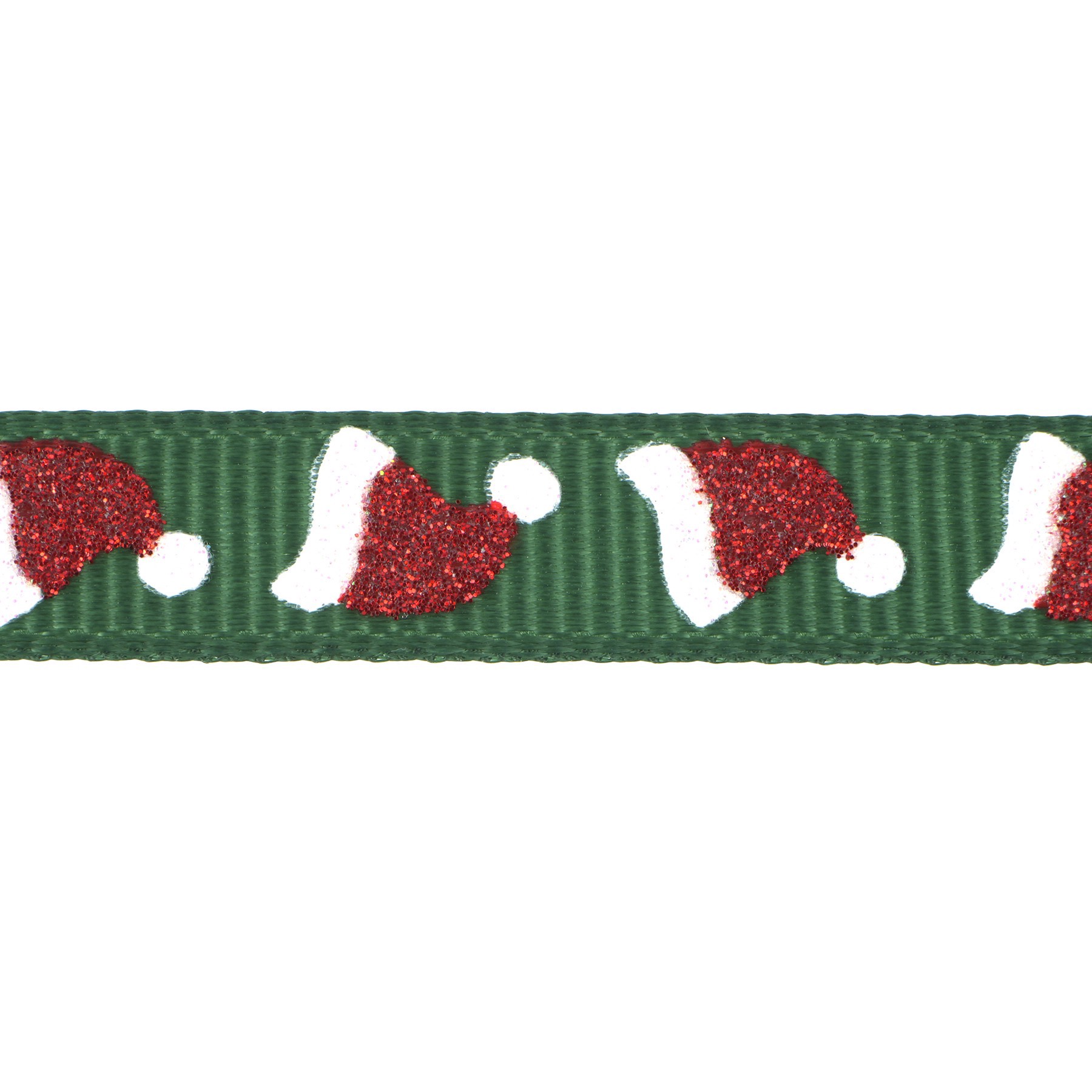 slide 2 of 3, 3/8" X 12ft. Green Santa Hats Ribbon By Celebrate It Christmas, 3/8 in x 12 ft