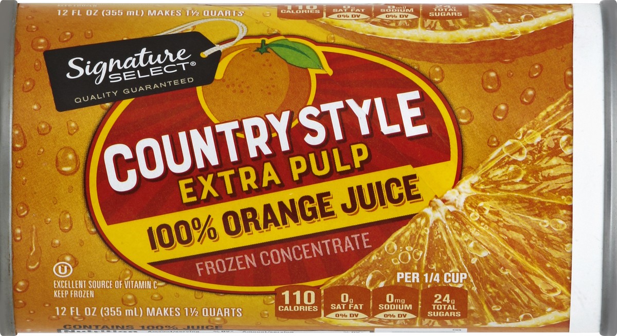 slide 3 of 4, Signature Kitchens Country Style Extra Pulp 100% Orange Juice Frozen Concentrate, 12 fl oz