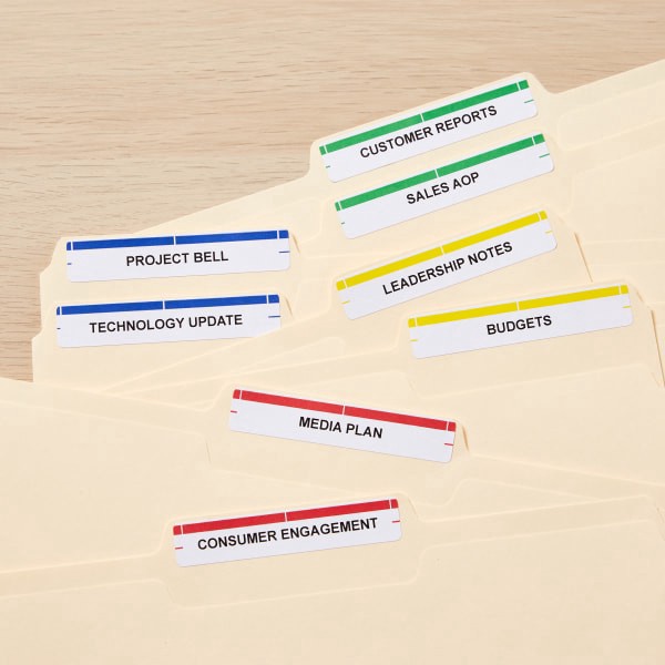 slide 6 of 8, Avery Laser/Inkjet Permanent Adhesive File Folder Labels - Assorted (750 Per Pack), 750 ct; 2/3 in x 3 7/16 in