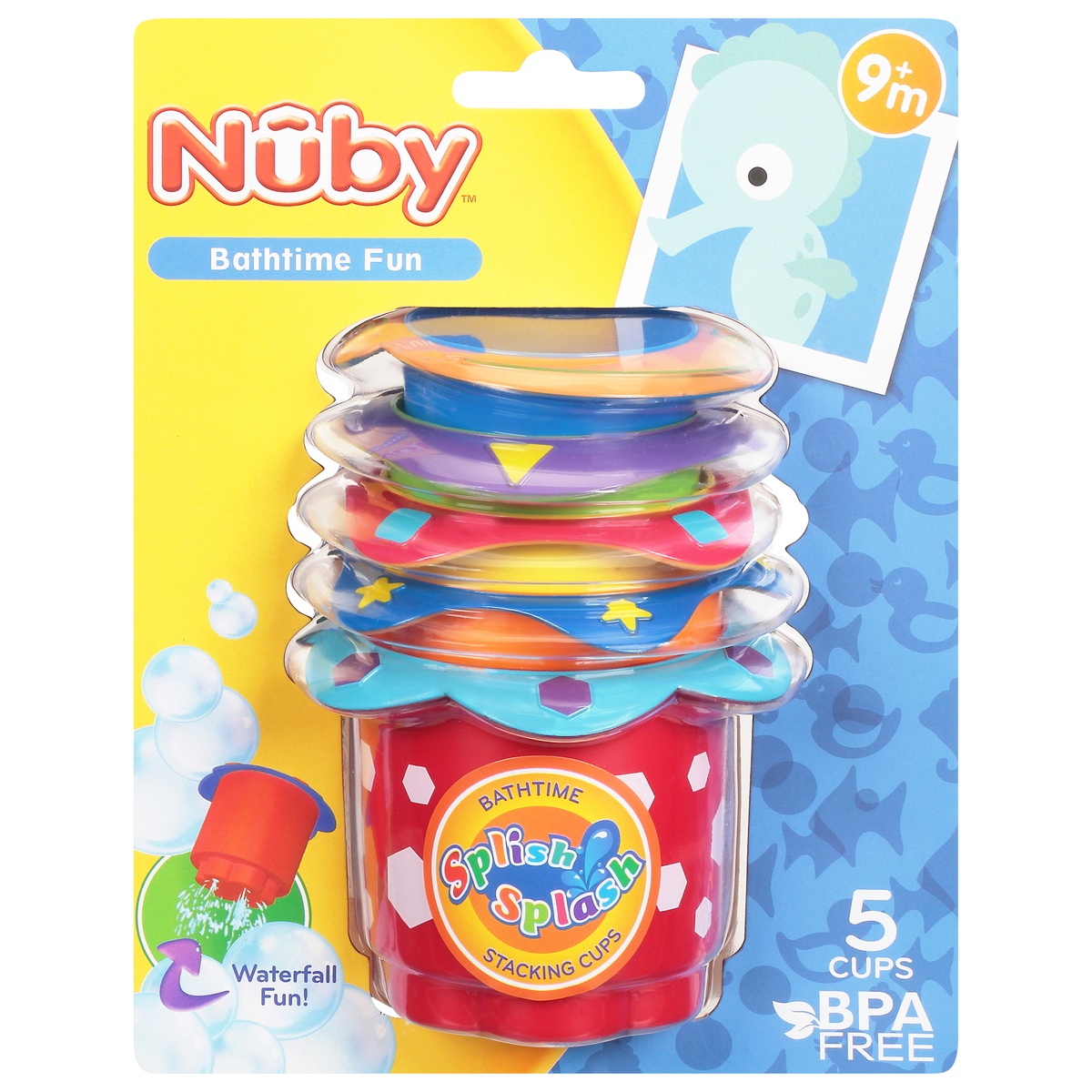 slide 1 of 2, Nuby Splish Splash Stacking Cups, 5 ct