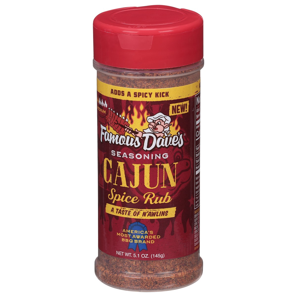 slide 7 of 9, Famous Dave's Seasoning Medium Cajun Spice Rub 5.1 oz, 5.1 oz