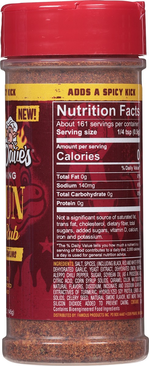 slide 6 of 9, Famous Dave's Seasoning Medium Cajun Spice Rub 5.1 oz, 5.1 oz