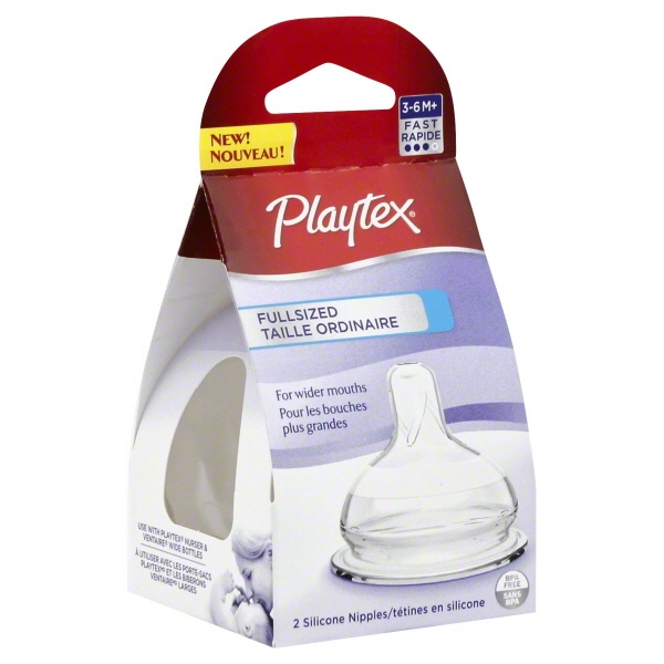 slide 1 of 1, Playtex Fullsized Silicone Nipples, 2 ct