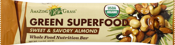 slide 1 of 1, Amazing Grass Bar Green Superfood Sweet And Savory Organic, 45 gram