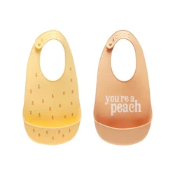 PEARHEAD Silicone Bib Set of 2 You're a Peach.
