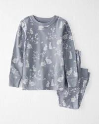 Littleplanet Toddler 2-Piece Organic Cotton Bunny-Print Pajamas Bunny Print 2T
