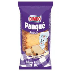 Bimbo Panqué con Pasas Plain Pound Cake with Raisins, 9.88 oz, Pound Cakes, Bag
