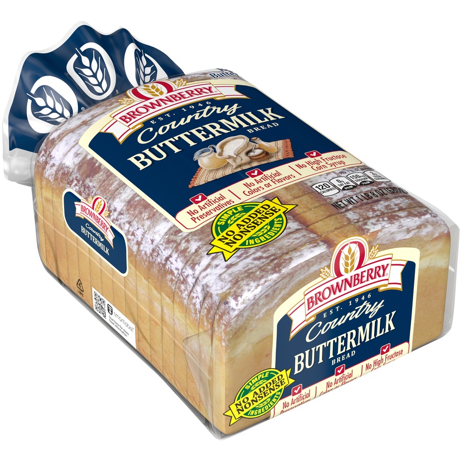 slide 3 of 8, Brownberry Wide Pan Classic Buttermilk Bread, 24 oz