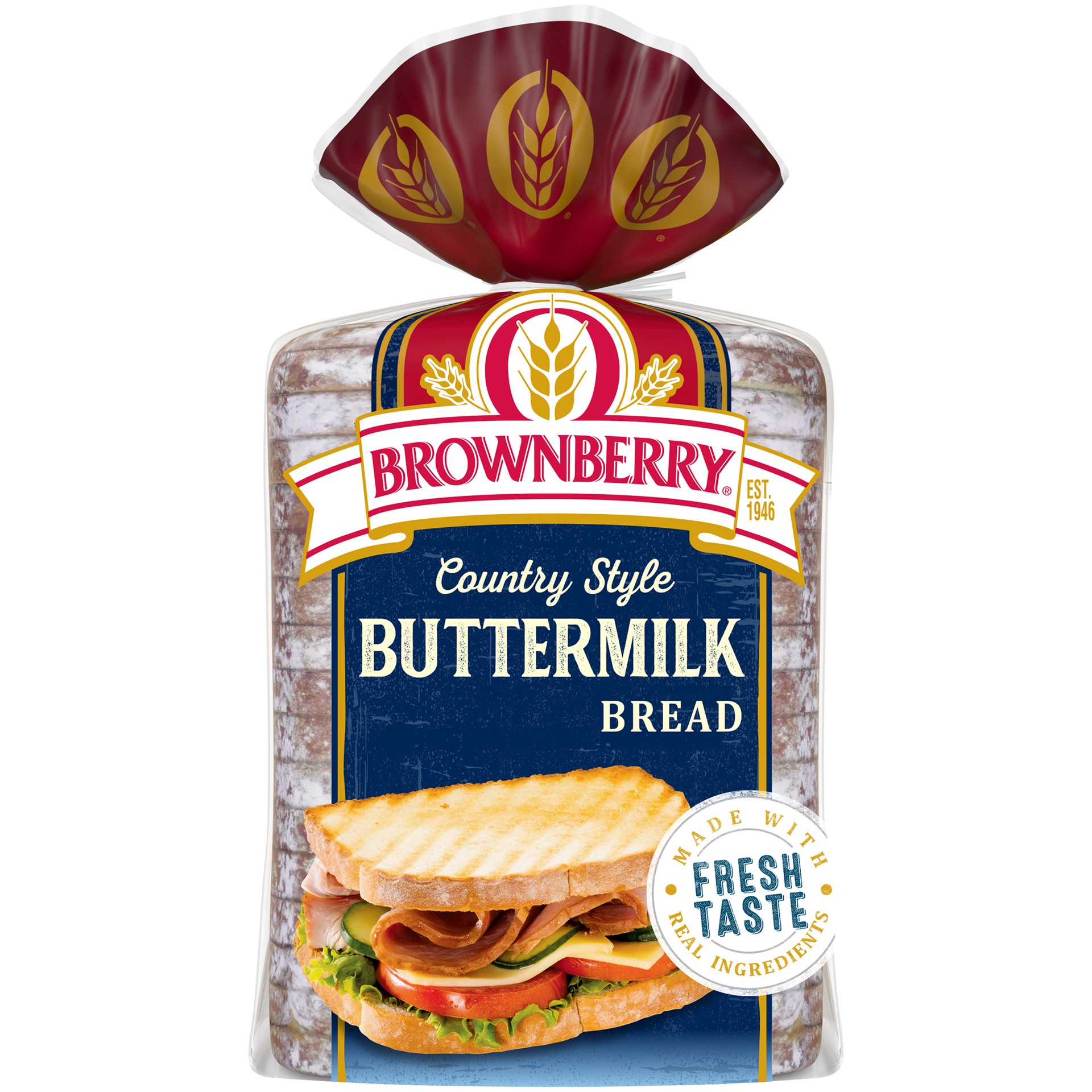 slide 1 of 9, Brownberry Country Buttermilk Bread, 24 oz, 1 ct