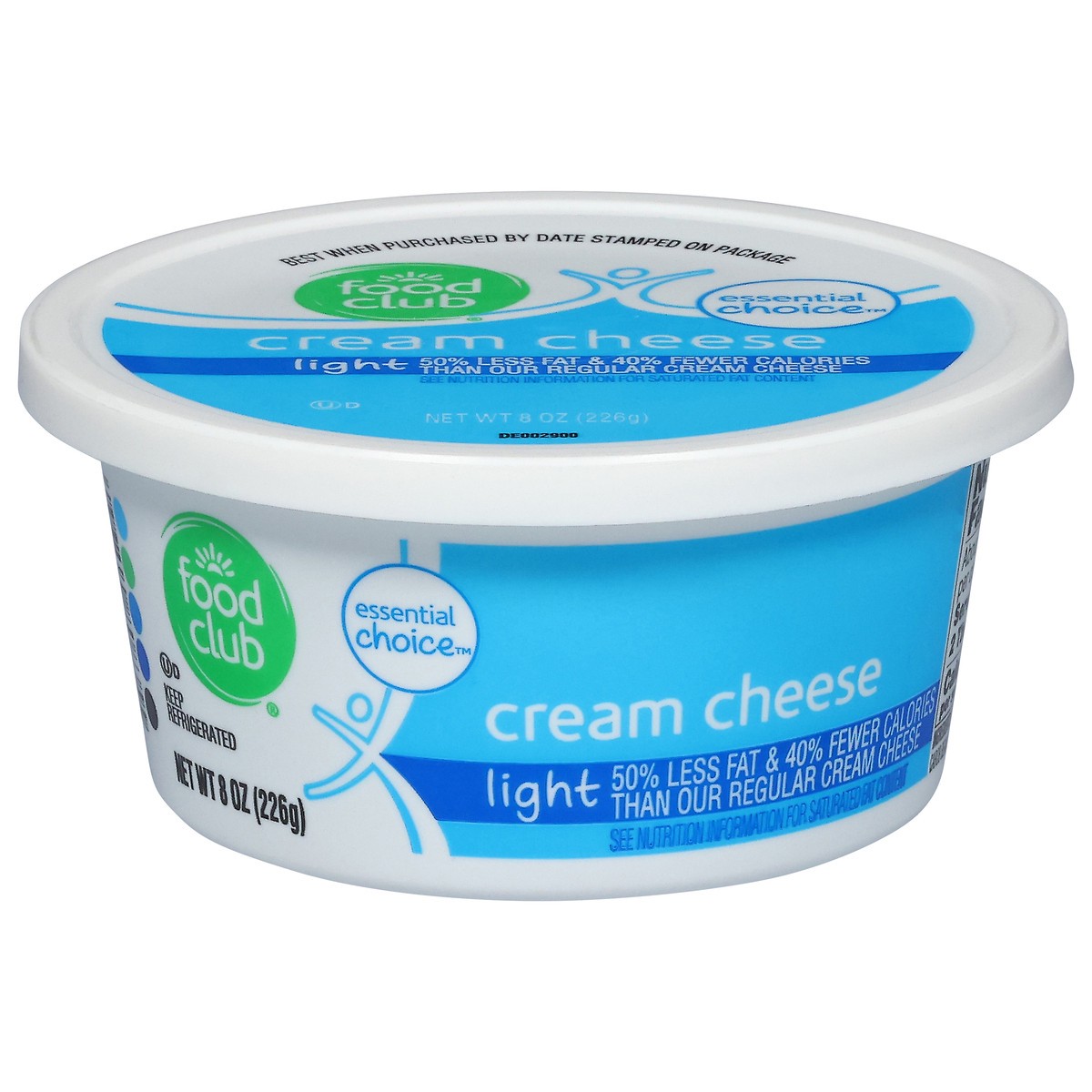 slide 1 of 10, Food Club Essential Choice Light Cream Cheese 8 oz, 8 oz