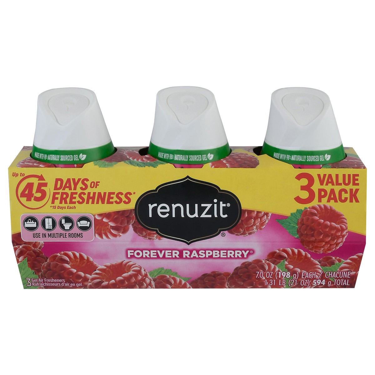 slide 4 of 13, Renuzit® Forever Raspberry® air fresheners, 3 ct