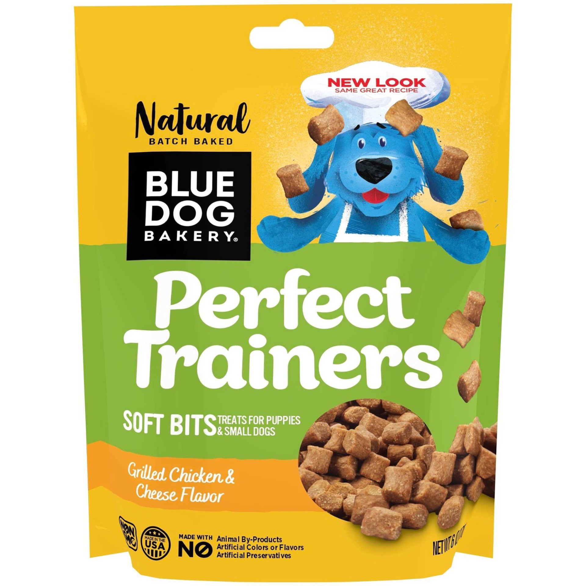 slide 1 of 9, Blue Dog Bakery Perfect Trainers Soft Bits Chicken & Cheese Flavor Treats for Puppies & Small Dogs 6 oz, 6 oz