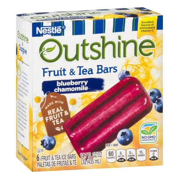 slide 1 of 1, Outshine Blueberry Chamomile Fruit & Tea Bars, 6 ct