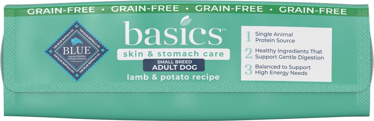 slide 3 of 9, Blue Buffalo Basics Limited Ingredient Diet, Grain Free Natural Adult Small Breed Dry Dog Food, 11 lb