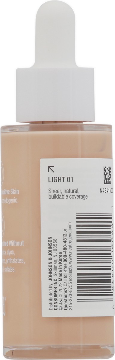 slide 9 of 9, Neutrogena Healthy Skin Serum Foundation Sensitive Skin Fragrance Free, 1 oz