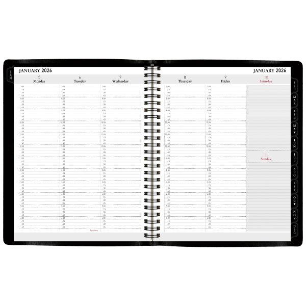 slide 7 of 7, Office Depot Brand Weekly Monthly Appointment Book Planner, 7"" x 9"", Black, January 2026 to December 2026, OD71160026, 1 ct
