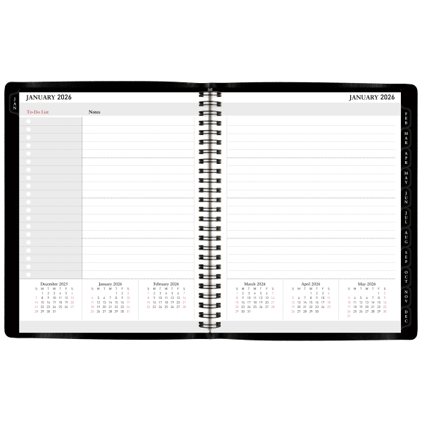 slide 5 of 7, Office Depot Brand Weekly Monthly Appointment Book Planner, 7"" x 9"", Black, January 2026 to December 2026, OD71160026, 1 ct