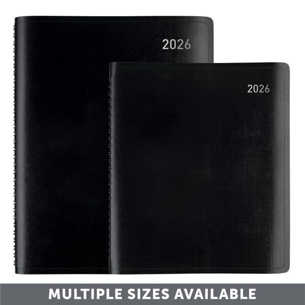 slide 2 of 7, Office Depot Brand Weekly Monthly Appointment Book Planner, 7"" x 9"", Black, January 2026 to December 2026, OD71160026, 1 ct