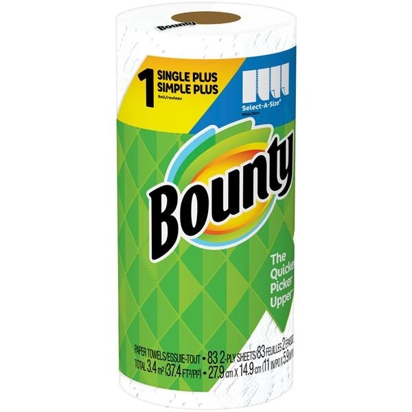 slide 1 of 1, Bounty Single Roll Select A Size Paper Towel, 33.3 sq ft