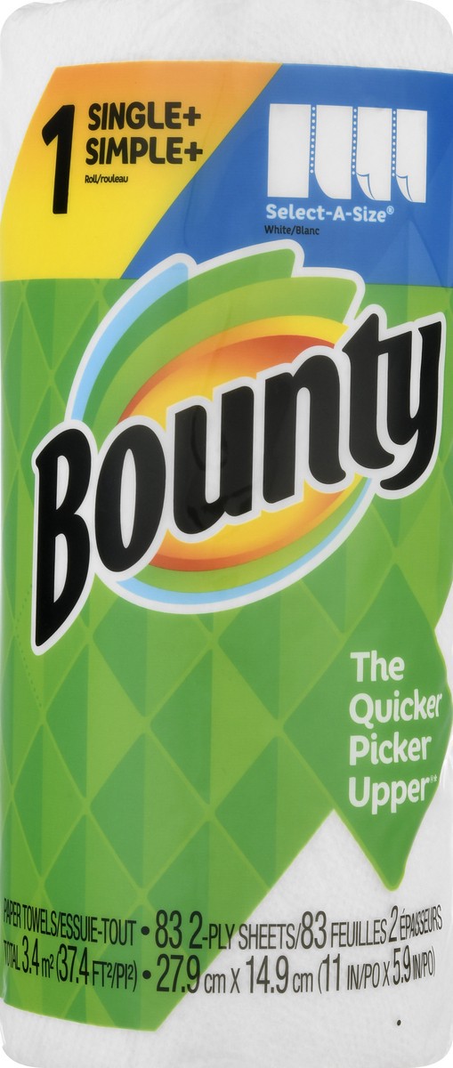 slide 5 of 6, Bounty Single Roll Select A Size Paper Towel, 33.3 sq ft