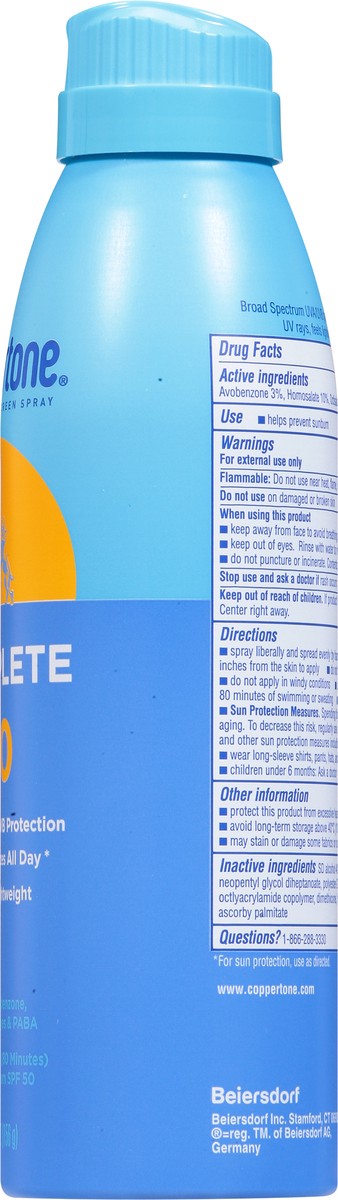 slide 3 of 9, Coppertone Complete SPF 50 Spray, 5.5oz (BOV Upc), 5.5 oz