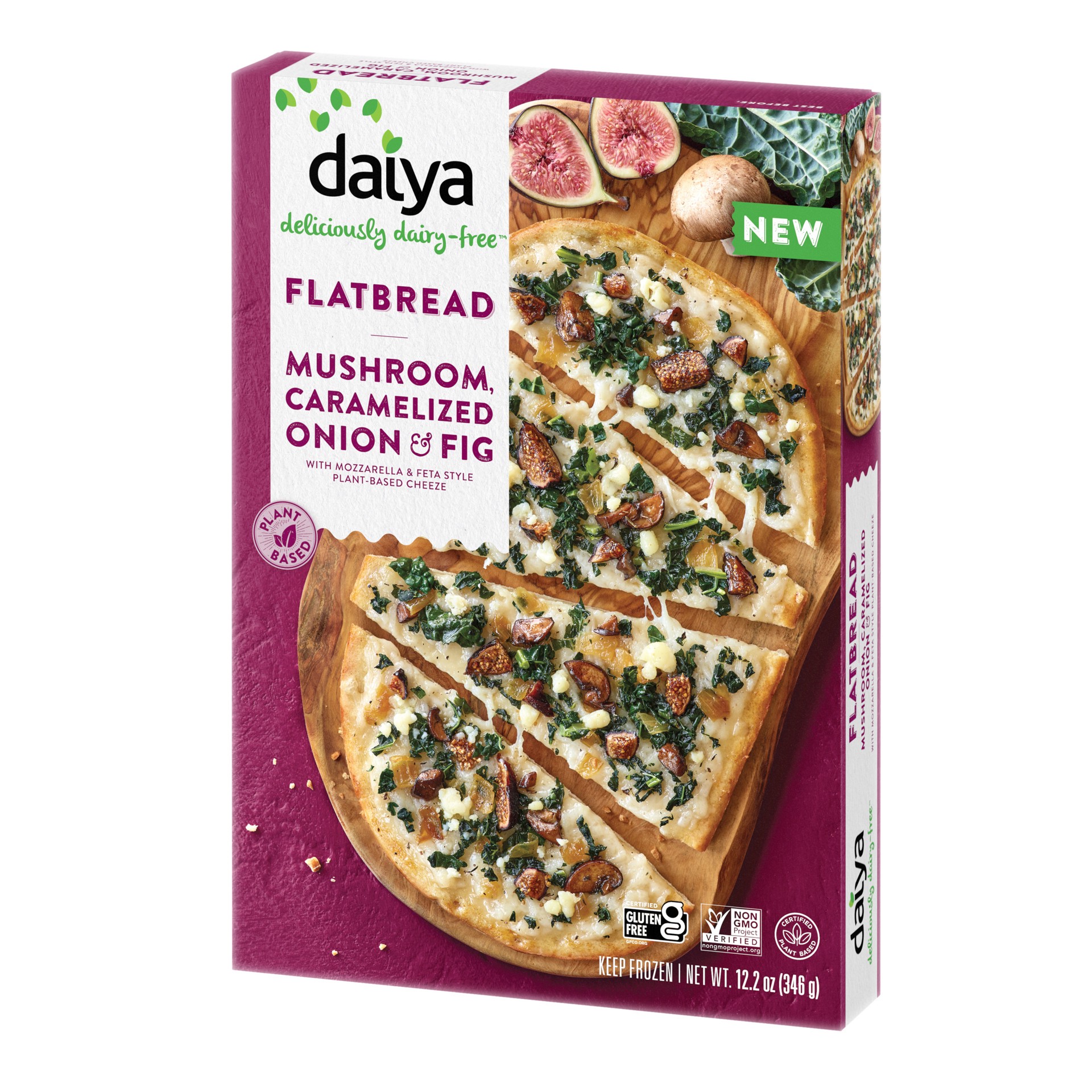 slide 1 of 4, Daiya Mushroom, Caramelized Onion And Fig Flatbread, 12.2 oz