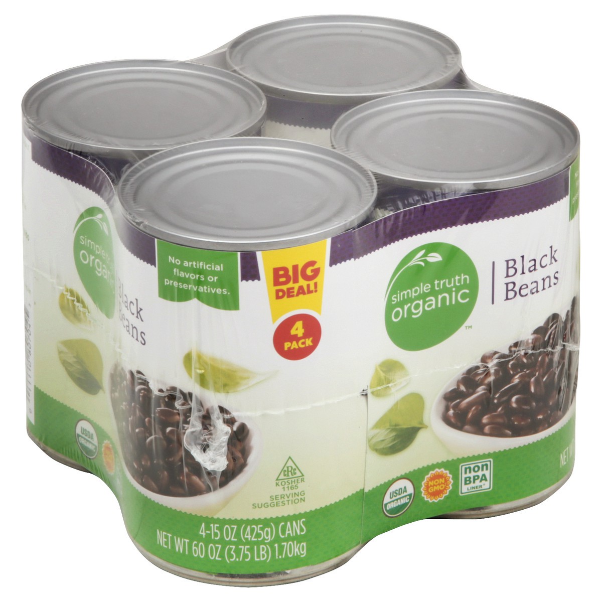 slide 3 of 3, Simple Truth Organic Black Beans 4 ea, 4 ct