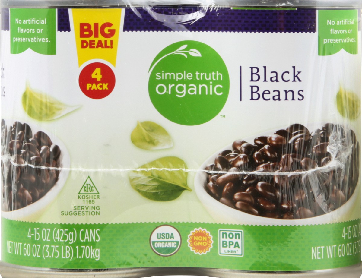 slide 1 of 3, Simple Truth Organic Black Beans 4 ea, 4 ct