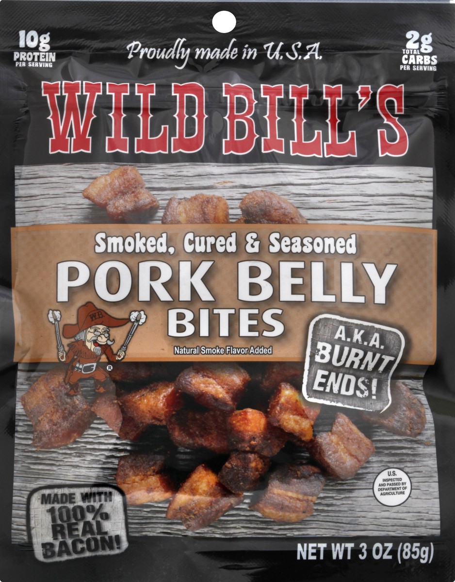 slide 13 of 13, Wild Bill's Pork Belly Bites, 3 oz