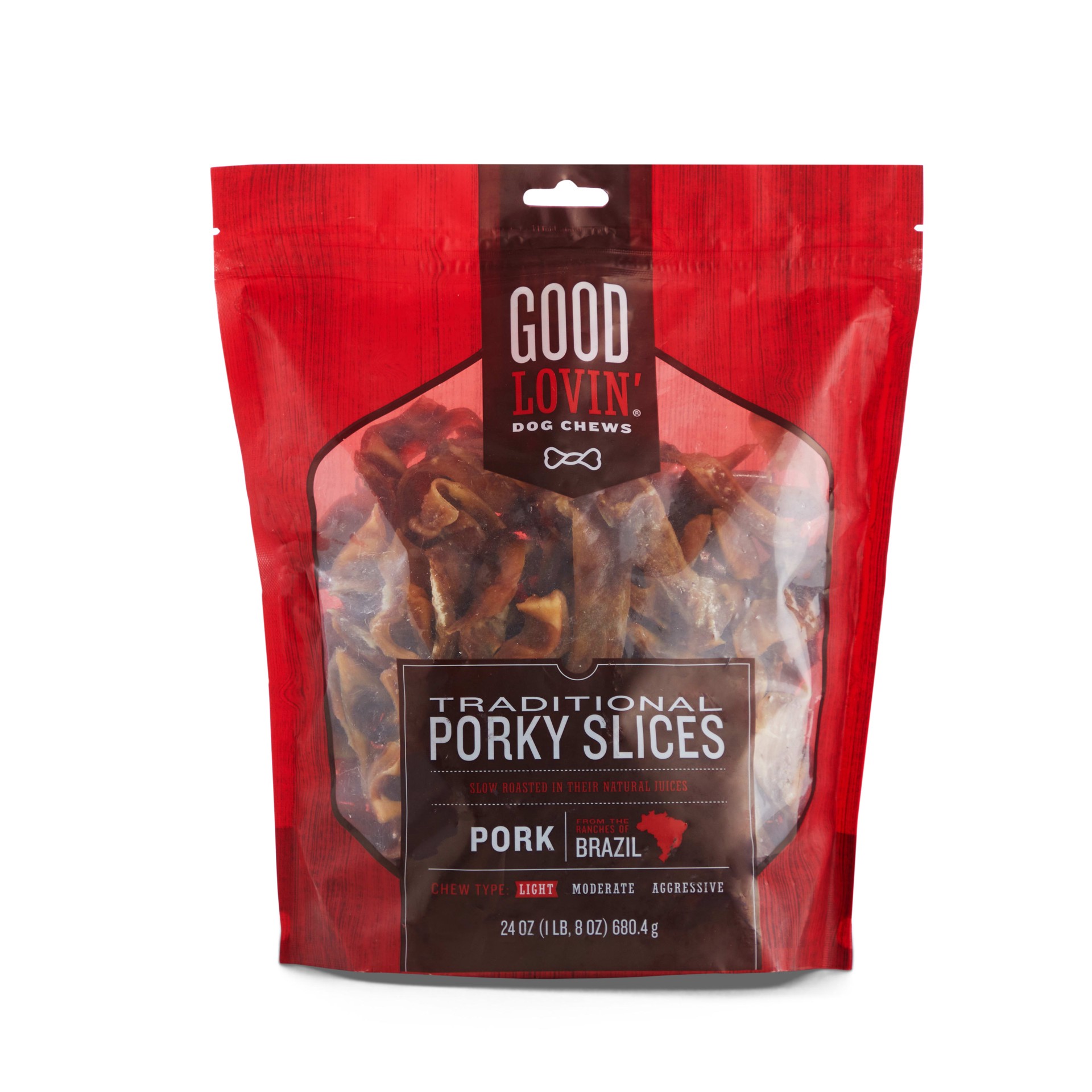 slide 1 of 1, Good Lovin' Traditional Porky Slice Dog Chews, 24 oz
