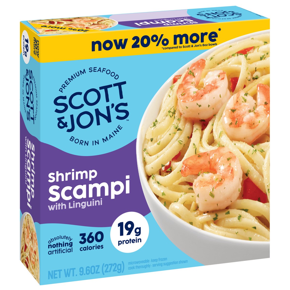 slide 1 of 1, Scott & Jon's Shrimp Scampi Pasta Bowl Frozen Meal - 9.6oz, 9.6 oz