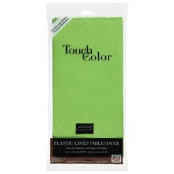 Touch of Color Fresh Lime Plastic-Lined Tablecover