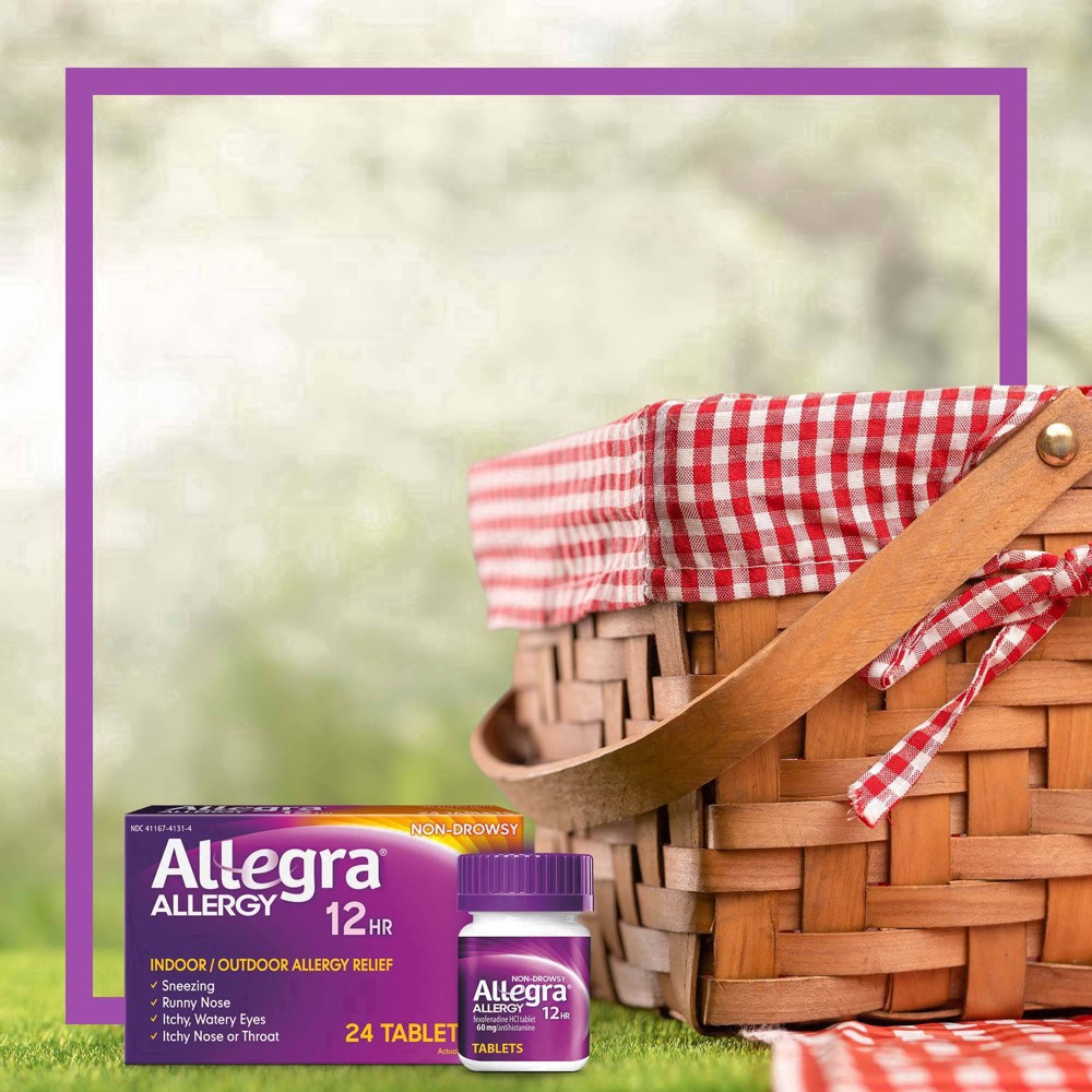slide 14 of 43, Allegra Adult Non-Drowsy Antihistamine Allergy Relief Tablets, 24 ct
