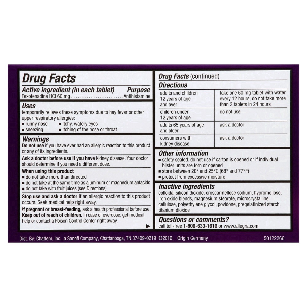 slide 35 of 43, Allegra Adult Non-Drowsy Antihistamine Allergy Relief Tablets, 24 ct