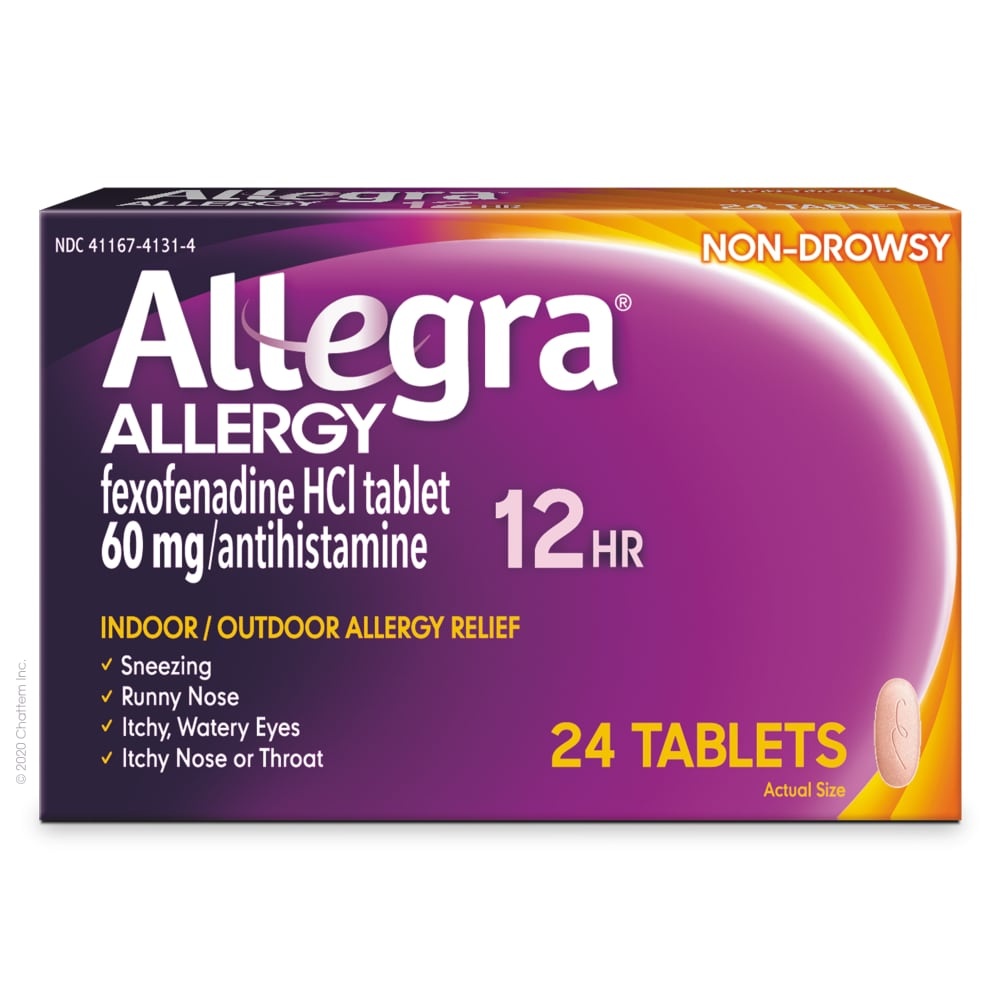 slide 1 of 2, Allegra 12 Hr Allergy Relief Tabs, 24 ct