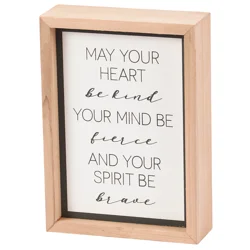 By Kathy Inset Box Sign - Heart Be Kind, 5 in x 7 in x 1.75 in
