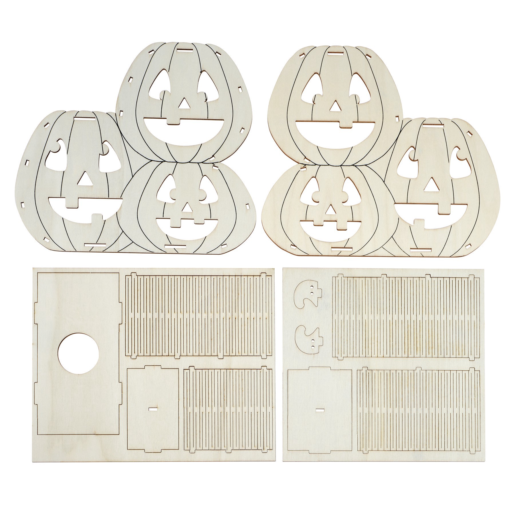 slide 2 of 4, 3d Wood Jack-O'-Lantern Craft Kit By Creatology, 5 in x 8 in x 2 in