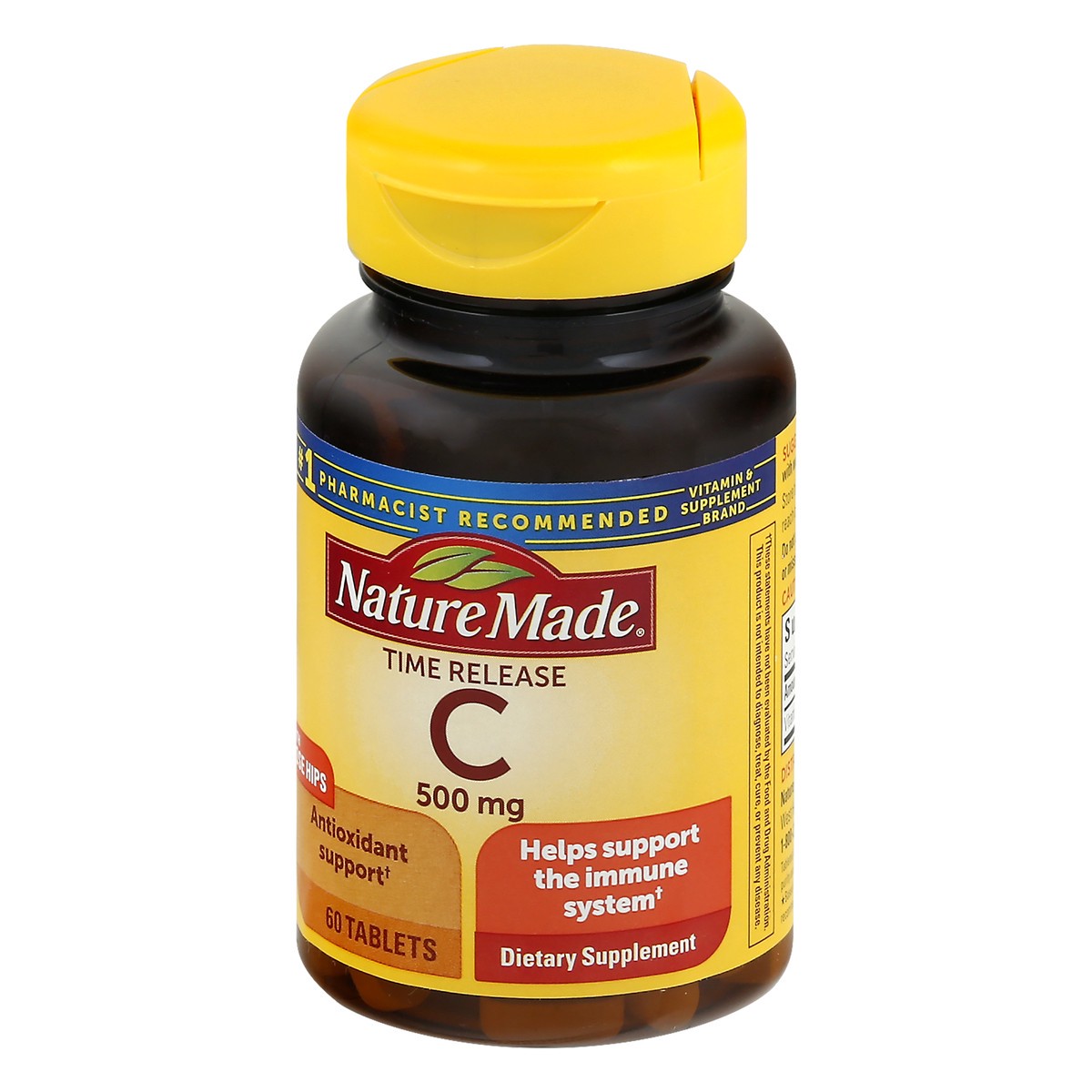 slide 3 of 9, Nature Made Vitamin C 500 mg Time Release Tablets with Rose Hips, 60 Count to Help Support the Immune System, 60 ct