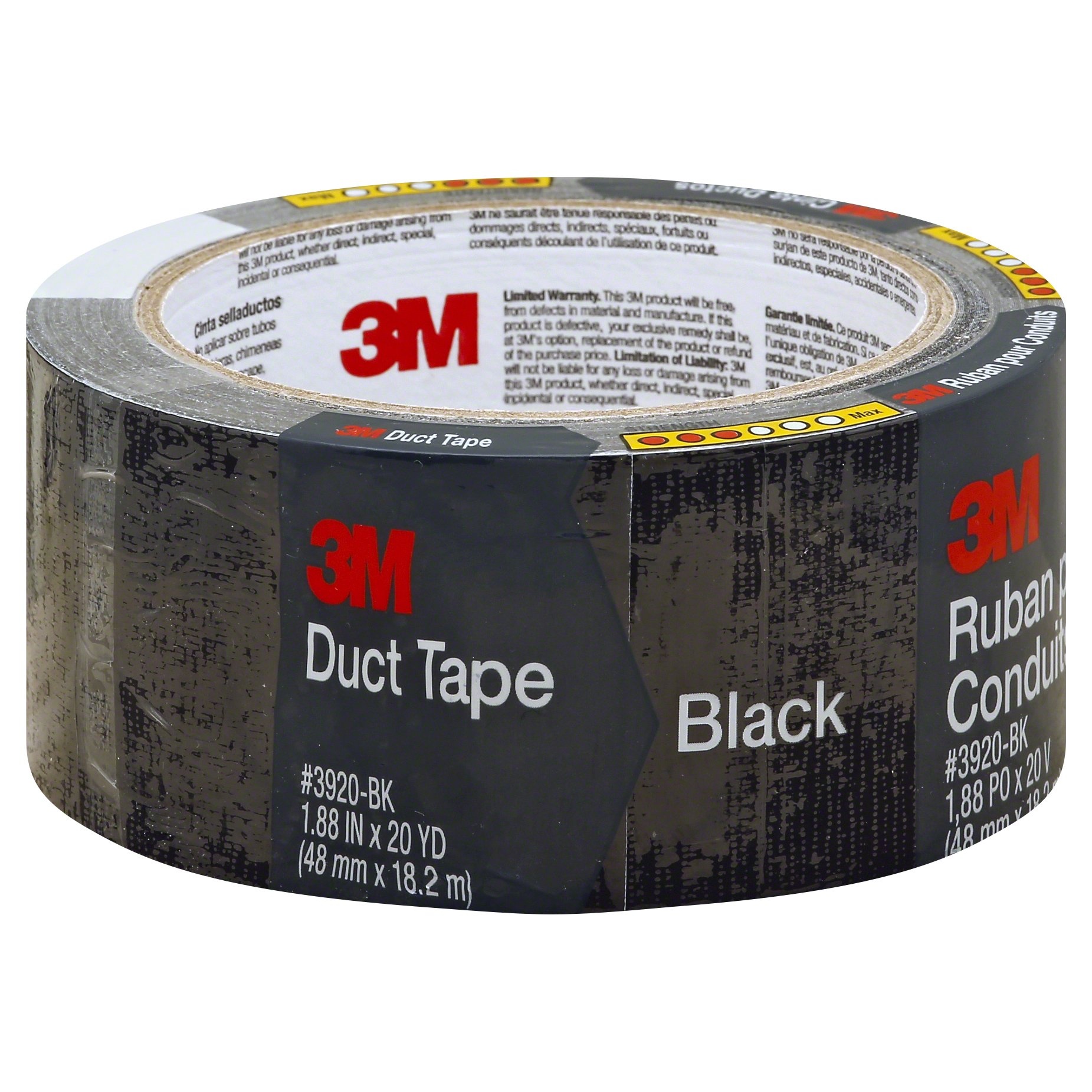 slide 1 of 1, 3M Duct Tape Black 20 yards, 1 ct