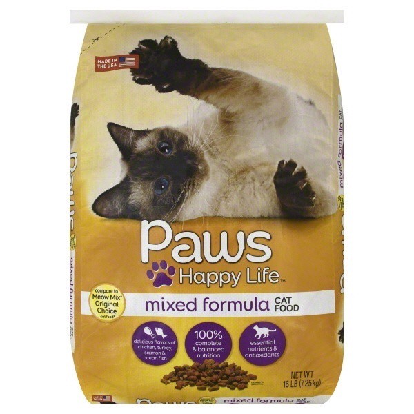 slide 1 of 10, Paws Happy Life Cat Food Mixed Formula, 16 lb