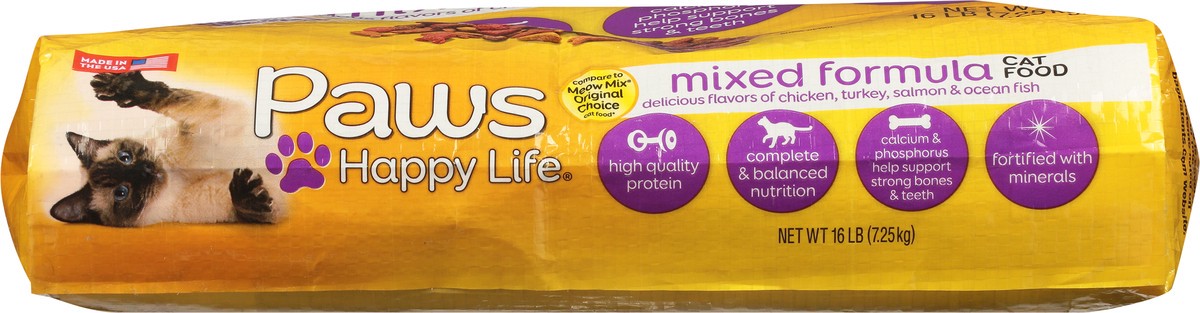 slide 6 of 10, Paws Happy Life Cat Food Mixed Formula, 16 lb