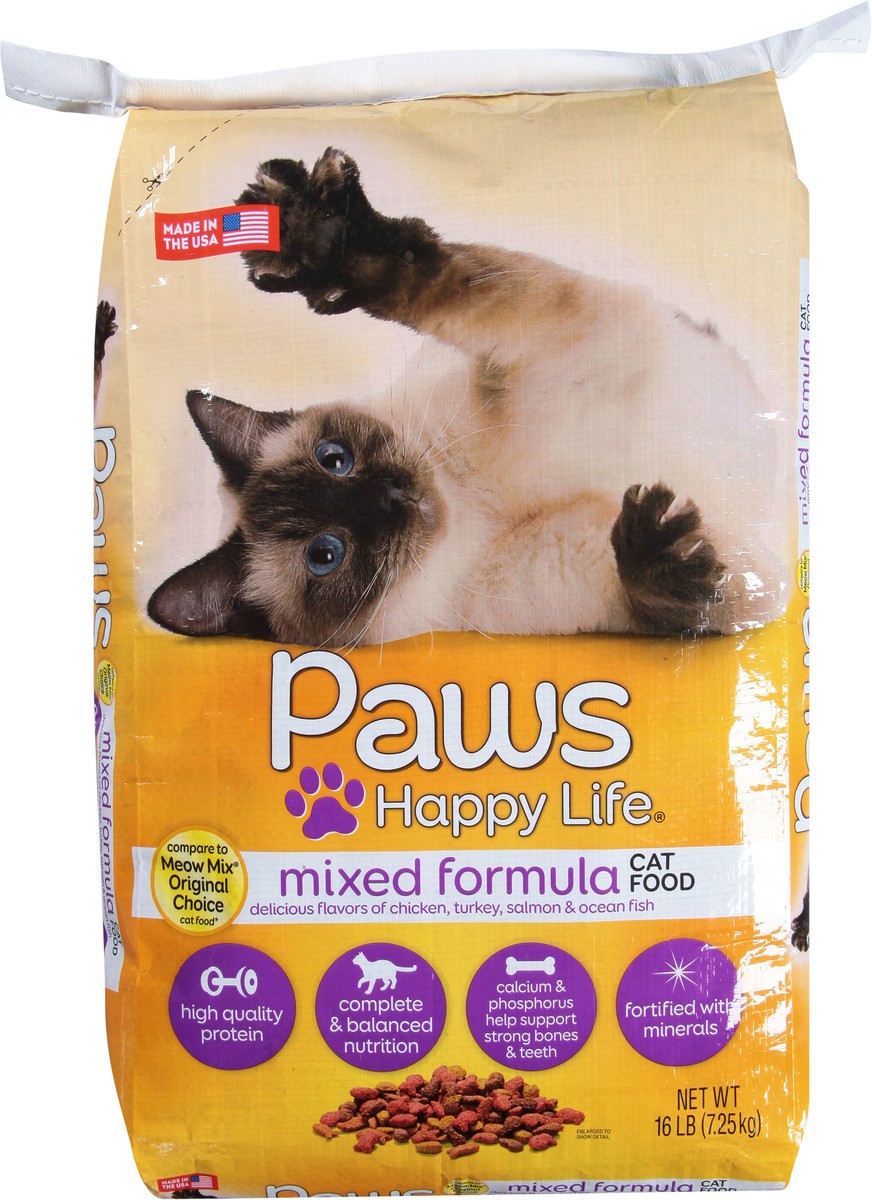 slide 2 of 10, Paws Happy Life Cat Food Mixed Formula, 16 lb