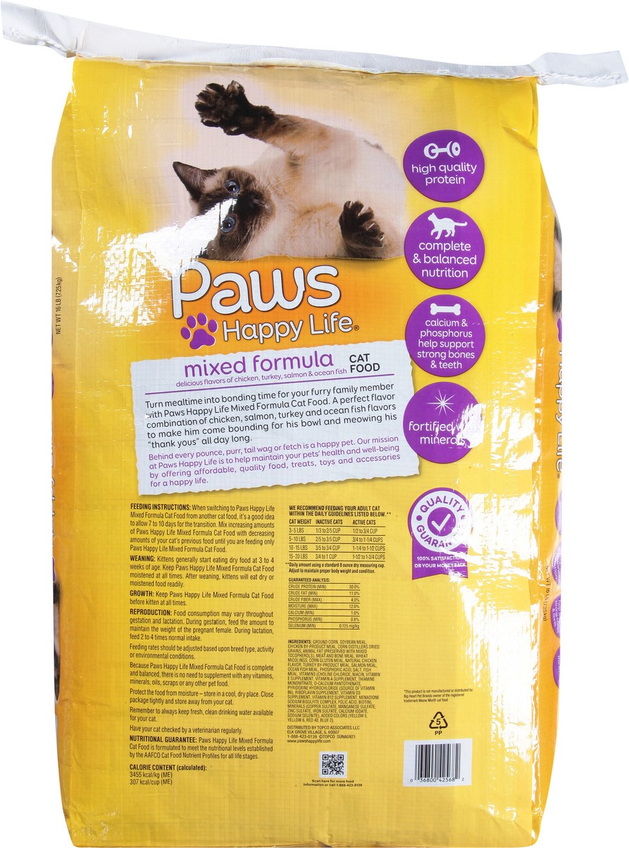 slide 9 of 10, Paws Happy Life Cat Food Mixed Formula, 16 lb